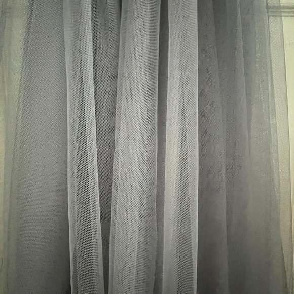 ADRIANNA PAPELL Bridesmaid Convertible Tulle Ball Gown Slate Blue - Picture 13 of 16